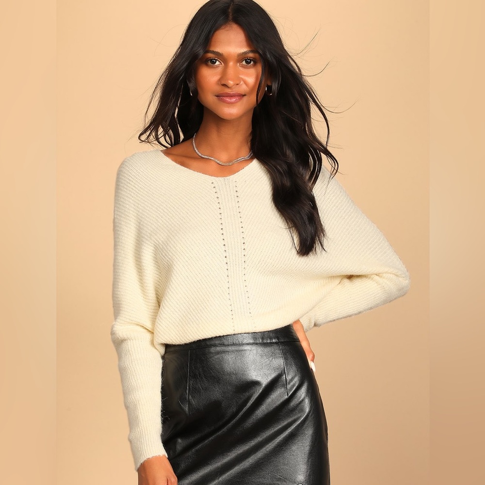 Lulu’s Emerson Cream Dolman Sleeve Sweater
